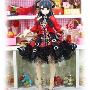 [預購商品](HoneySnow)1/12DOLL ゴスパンワンピ 赤チェック