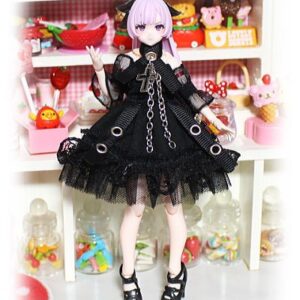 [預購商品](HoneySnow)1/12DOLL ゴスパンワンピ ブラック