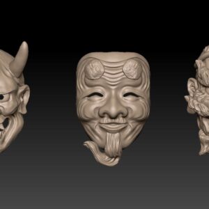 [預購商品](ミコパ)お面３種セット(般若、翁、天狗)